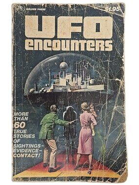 Vintage 1978 UFO Encounters Trade Paperback Comic Book Golden Press 60+ Stories